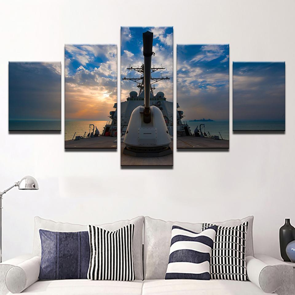 Boat Sailing Ship - Space 5 Panel Canvas Art Wall Decor Boat Sailing Ship - Space 5 Panel Canvas Art Wall Decor