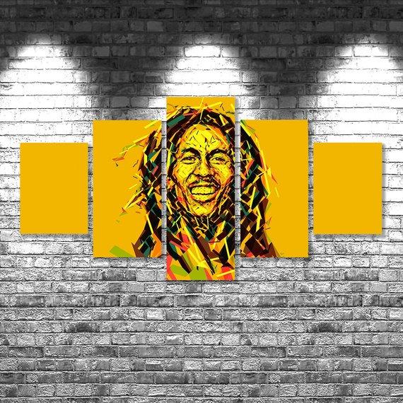 Bob Marley 09 - Famous Person 5 Panel Canvas Art Wall Decor Bob Marley 09 - Famous Person 5 Panel Canvas Art Wall Decor