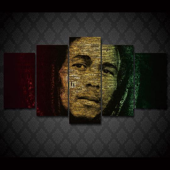 Bob Marley 5 - Famous Person 5 Panel Canvas Art Wall Decor Bob Marley 5 - Famous Person 5 Panel Canvas Art Wall Decor