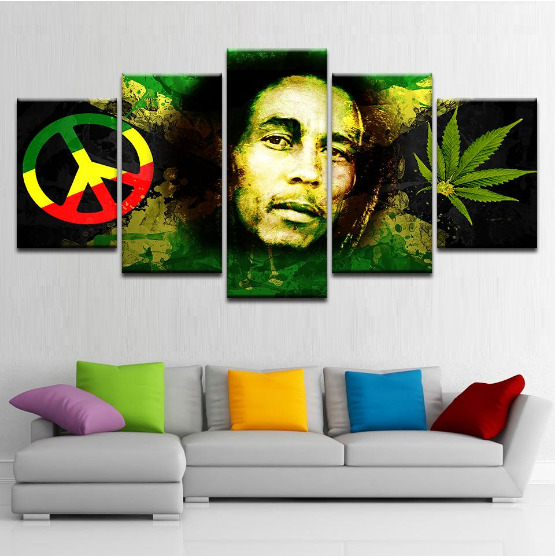 Bob Marley Hd - Abstract 5 Panel Canvas Art Wall Decor Bob Marley Hd - Abstract 5 Panel Canvas Art Wall Decor