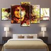 Bob Marley Rasta - Famous Person 5 Panel Canvas Art Wall Decor