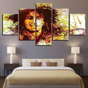 Bob Marley Rasta - Famous Person 5 Panel Canvas Art Wall Decor