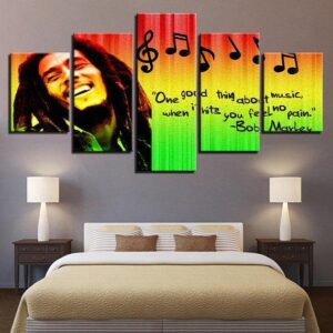 Bob Marley - Music 5 Panel Canvas Art Wall Decor