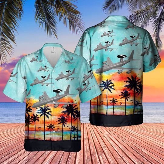 Boeing 3-3D Sentry Aew1 Hawaiian Shirt Boeing 3-3D Sentry Aew1 Hawaiian Shirt