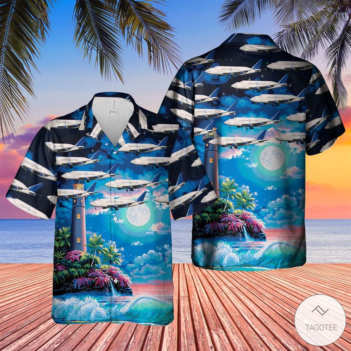 Boeing Boeing 747-409(Lcf) Dreamlifter Hawaiian Shirt Boeing Boeing 747-409(Lcf) Dreamlifter Hawaiian Shirt
