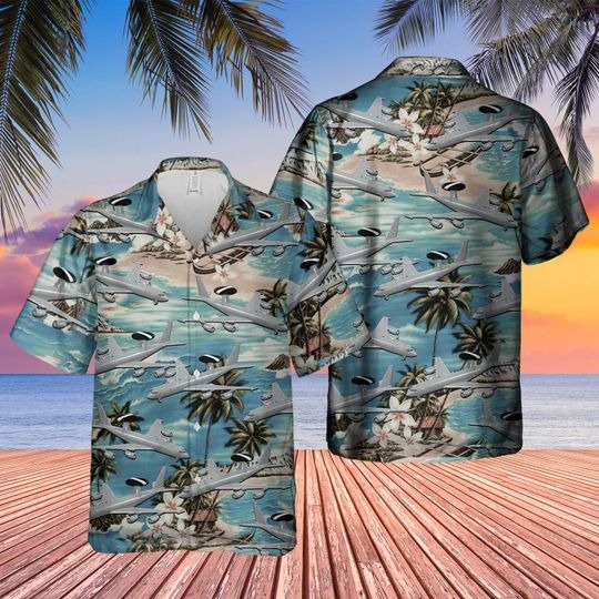 Boeing E-3D Sentry Aew1 Hawaiian Shirt Boeing E-3D Sentry Aew1 Hawaiian Shirt