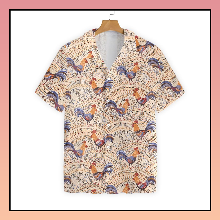 Boho Chicken Pattern Hawaiian Shirt Boho Chicken Pattern Hawaiian Shirt