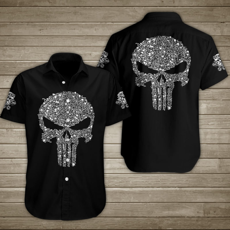 Bone Skull Hawaiian Shirt Summer Button Up Bone Skull Hawaiian Shirt Summer Button Up