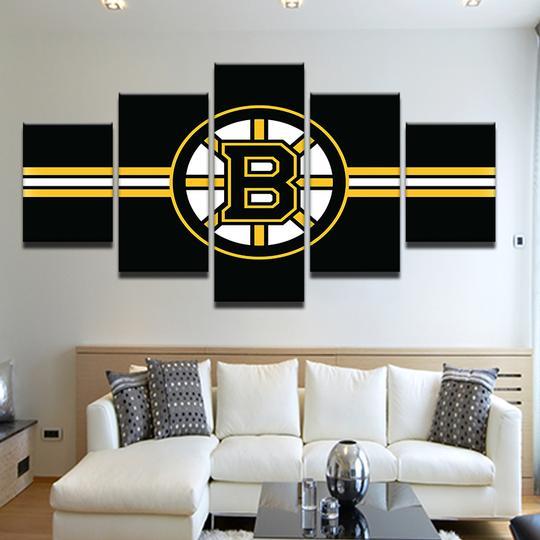 Boston Bruins 21- Sport 5 Panel Canvas Art Wall Decor Boston Bruins 21- Sport 5 Panel Canvas Art Wall Decor