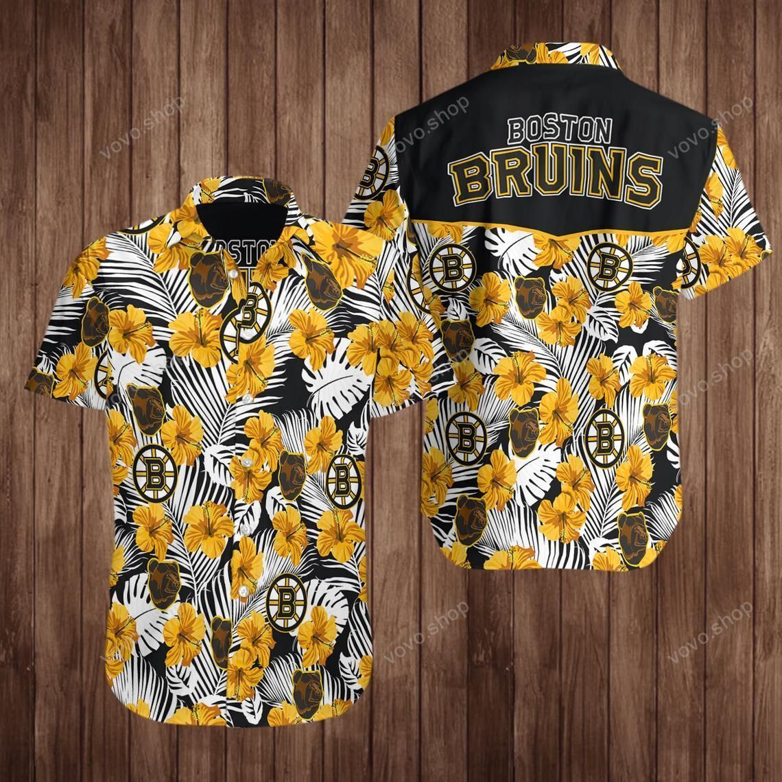 Boston Bruins Nhl Yellow Flowers Hawaiian Shirt Boston Bruins Nhl Yellow Flowers Hawaiian Shirt