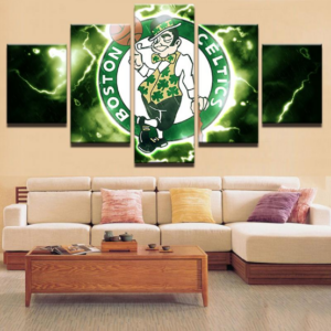 Boston Celtics Basketball 2 - Sport 5 Panel Canvas Art Wall Decor