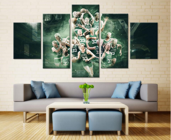 Boston Celtics Basketball 3 - Sport 5 Panel Canvas Art Wall Decor Boston Celtics Basketball 3 - Sport 5 Panel Canvas Art Wall Decor
