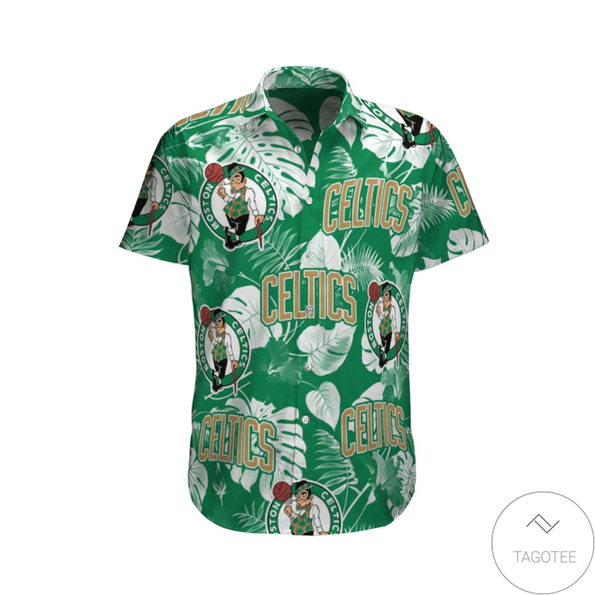 Boston Celtics Logo Tropical Hawaiian Shirt Boston Celtics Logo Tropical Hawaiian Shirt