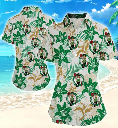 Boston Celtics Women Hawaiian Shirt Summer Button Up Boston Celtics Women Hawaiian Shirt Summer Button Up