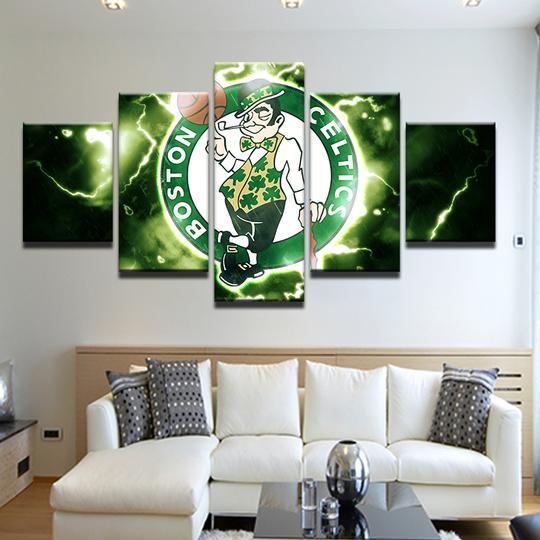Boston Celtics - Sport 5 Panel Canvas Art Wall Decor Boston Celtics - Sport 5 Panel Canvas Art Wall Decor