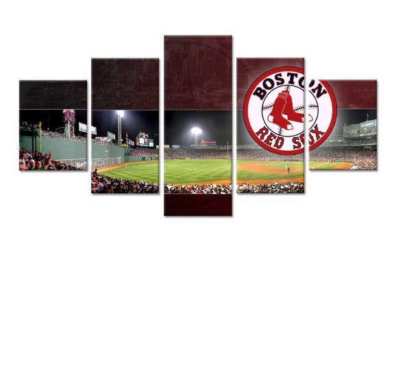 Boston Red Sox 11 - Sport 5 Panel Canvas Art Wall Decor Boston Red Sox 11 - Sport 5 Panel Canvas Art Wall Decor