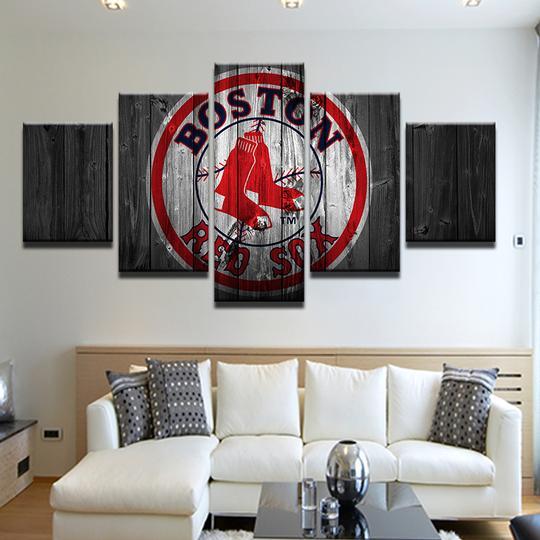 Boston Red Sox 4 - Sport 5 Panel Canvas Art Wall Decor Boston Red Sox 4 - Sport 5 Panel Canvas Art Wall Decor