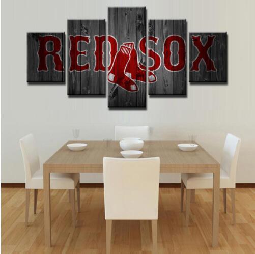Boston Red Sox 6 - Sport 5 Panel Canvas Art Wall Decor Boston Red Sox 6 - Sport 5 Panel Canvas Art Wall Decor