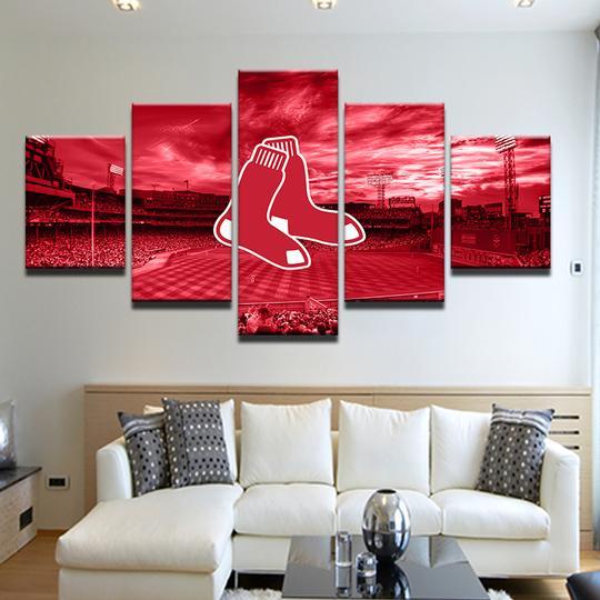 Boston Red Sox 7 -Sport 5 Panel Canvas Art Wall Decor Boston Red Sox 7 -Sport 5 Panel Canvas Art Wall Decor