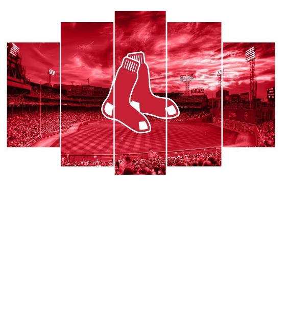 Boston Red Sox Baseball - Sport 5 Panel Canvas Art Wall Decor Boston Red Sox Baseball - Sport 5 Panel Canvas Art Wall Decor