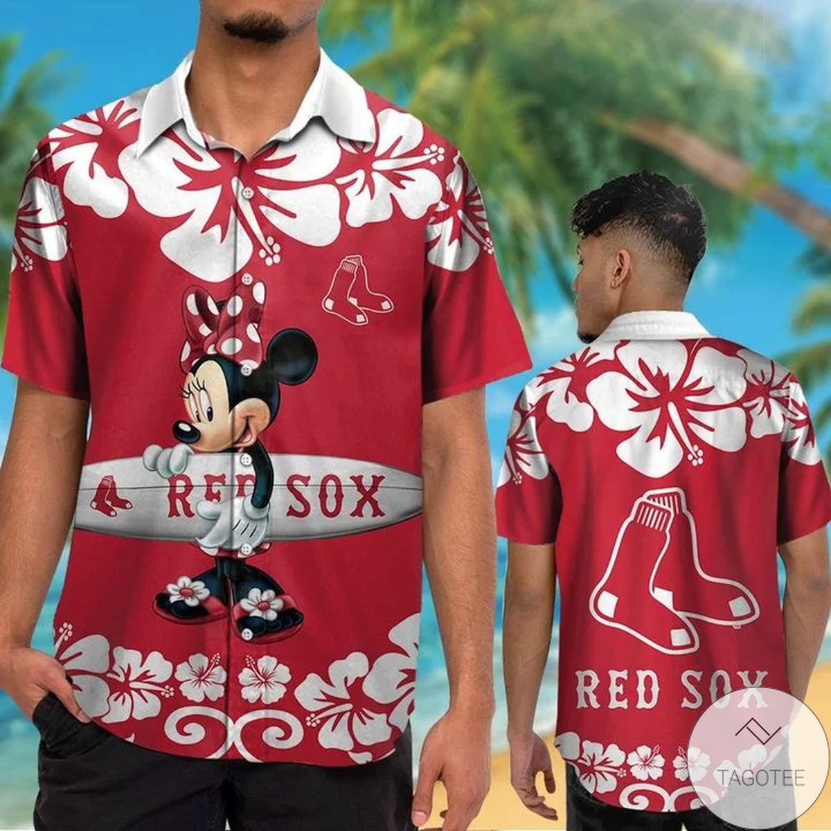 Boston Red Sox Minnie Mouse Hawaiian Shirt Boston Red Sox Minnie Mouse Hawaiian Shirt