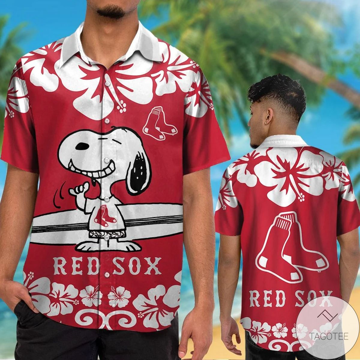 Boston Red Sox Snoopy Hawaiian Shirt Boston Red Sox Snoopy Hawaiian Shirt