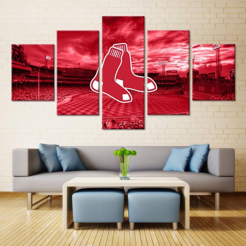 Boston Red Sox Sport Team - Sport 5 Panel Canvas Art Wall Decor Boston Red Sox Sport Team - Sport 5 Panel Canvas Art Wall Decor