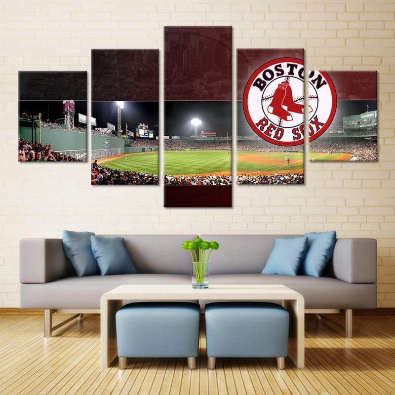 Boston Red Sox Stadium 1 - Sport 5 Panel Canvas Art Wall Decor Boston Red Sox Stadium 1 - Sport 5 Panel Canvas Art Wall Decor