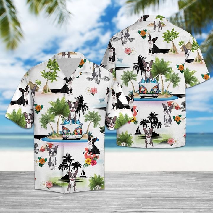 Boston Terrier Vacation Hawaiian Shirt Summer Button Up Boston Terrier Vacation Hawaiian Shirt Summer Button Up