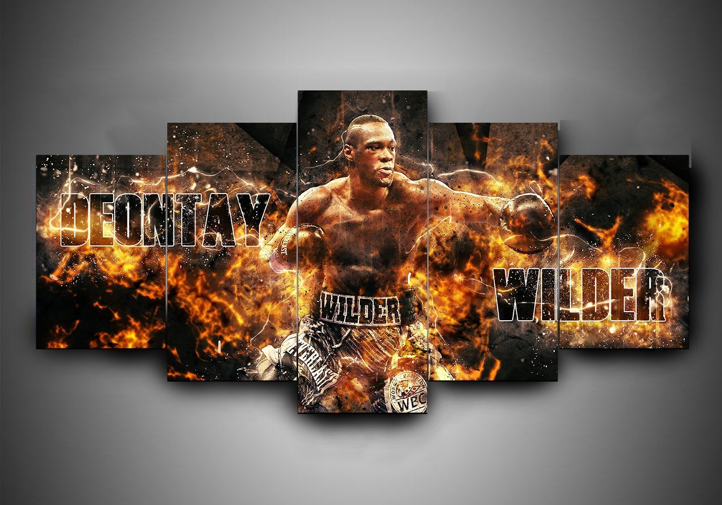 Boxing - Deontay Wilder - Sport 5 Panel Canvas Art Wall Decor Boxing - Deontay Wilder - Sport 5 Panel Canvas Art Wall Decor
