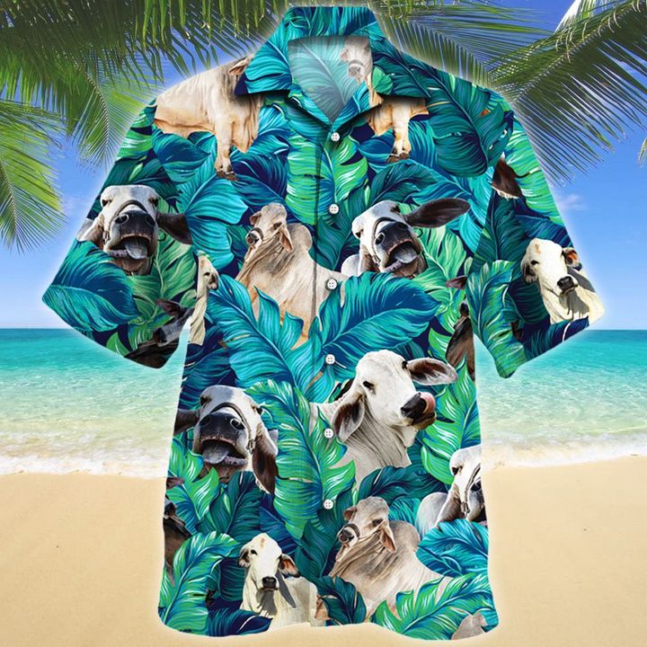 Brahman Cattle Cow Hawaiian Shirt Brahman Cattle Cow Hawaiian Shirt