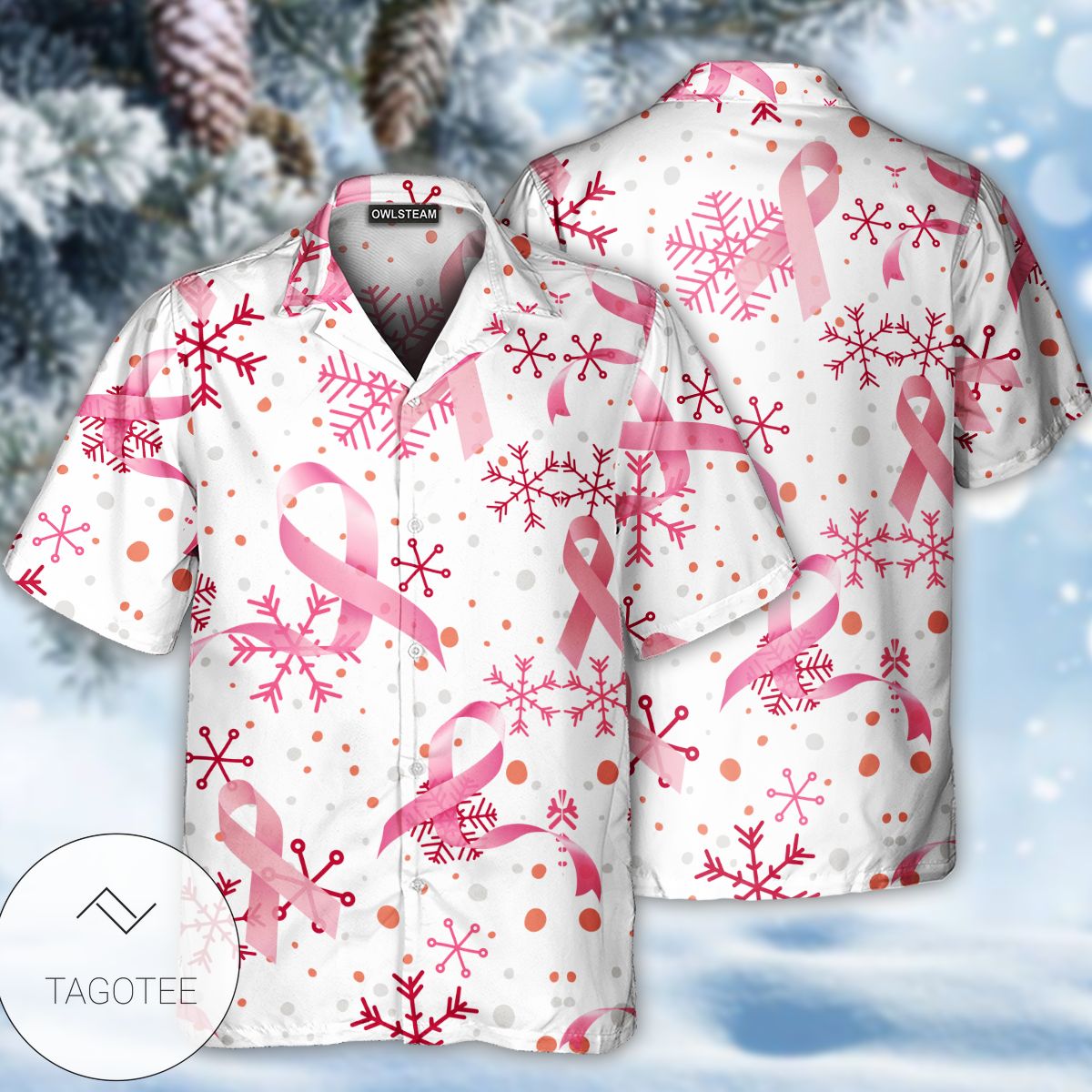 Breast Cancer Pink Ribbon Merry Christmas Hawaiian Shirt Breast Cancer Pink Ribbon Merry Christmas Hawaiian Shirt