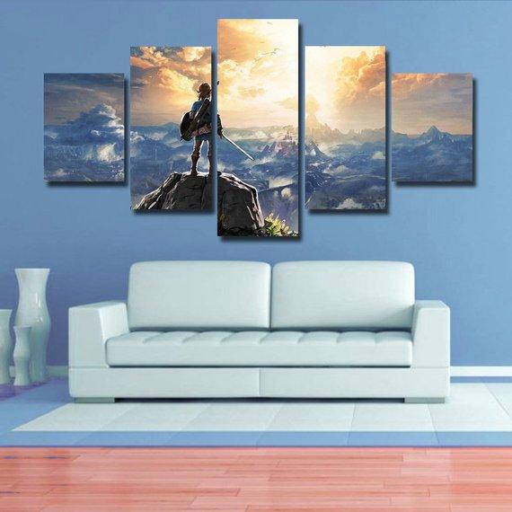 Breath of the wild - Gaming 5 Panel Canvas Art Wall Decor Breath of the wild - Gaming 5 Panel Canvas Art Wall Decor