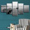 Bridge And Ship Psychedelic - Nature 5 Panel Canvas Art Wall Decor