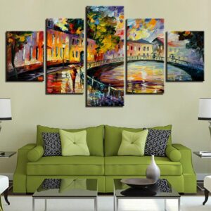 Bridge Tree Classic - Abstract 5 Panel Canvas Art Wall Decor
