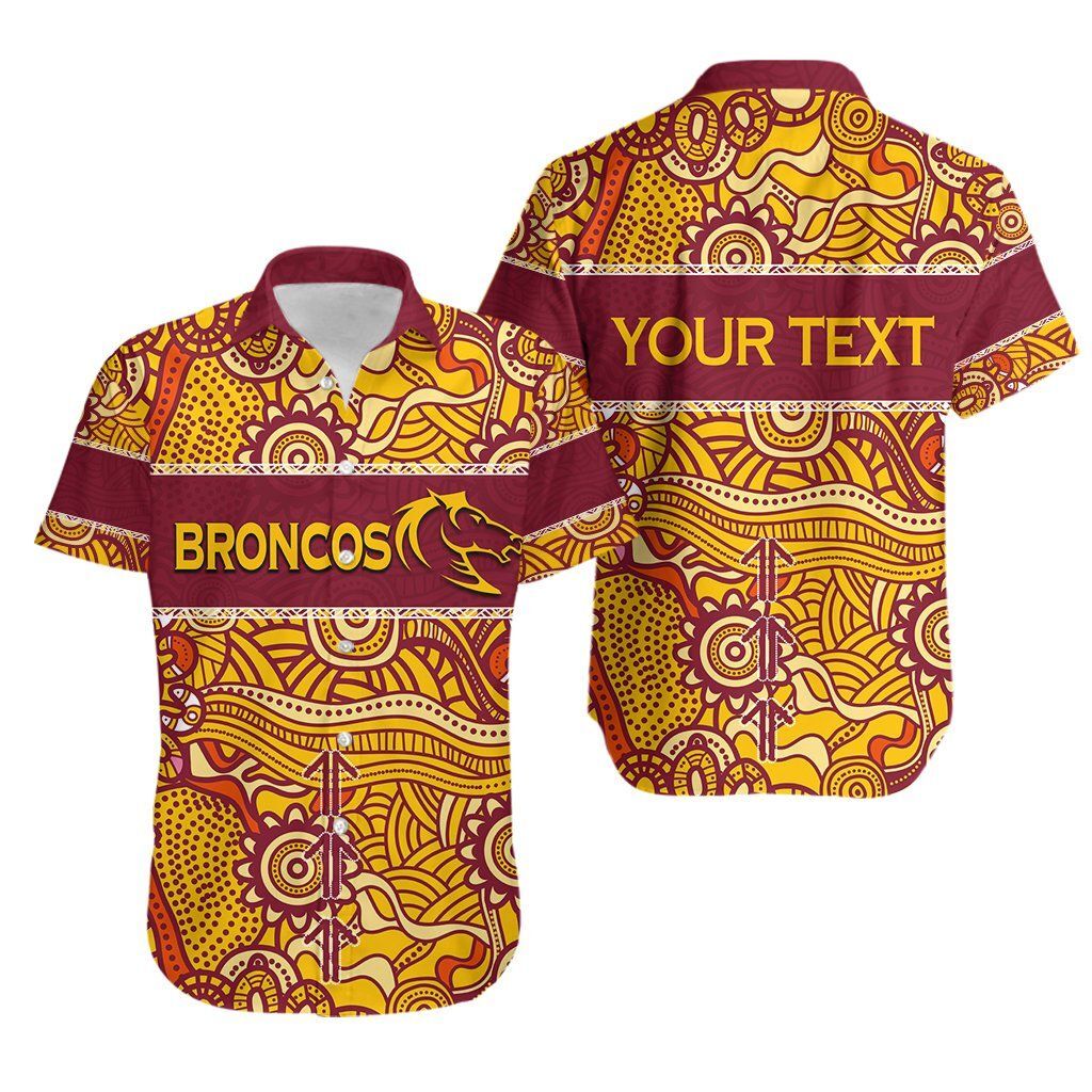 Brisbane Broncos Aboriginal Patterns Nrl Hawaiian Shirt Brisbane Broncos Aboriginal Patterns Nrl Hawaiian Shirt