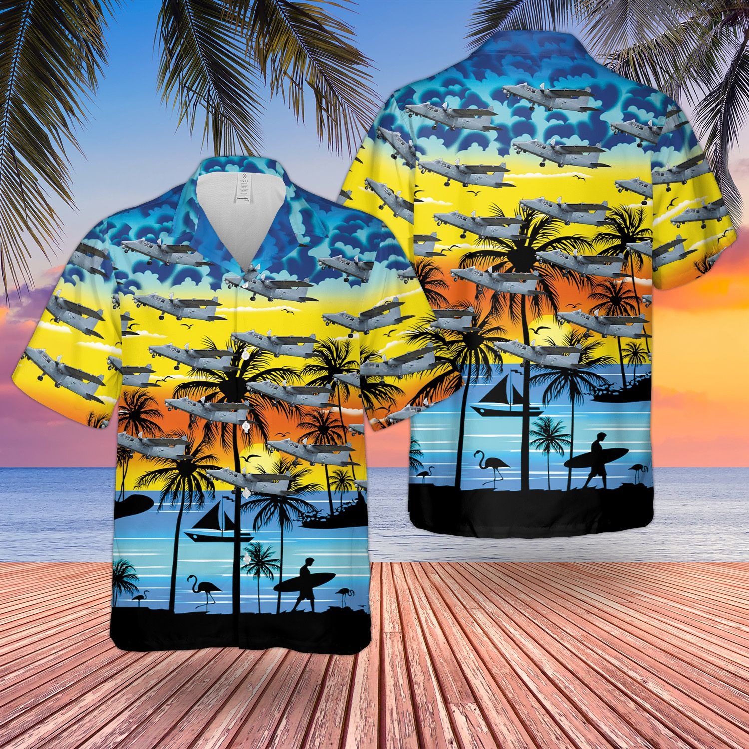 Britten Norman Defender Hawaiian Shirt Britten Norman Defender Hawaiian Shirt