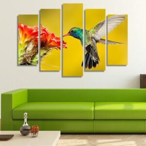 Broad Billed Hummingbird 02 - Animal 5 Panel Canvas Art Wall Decor