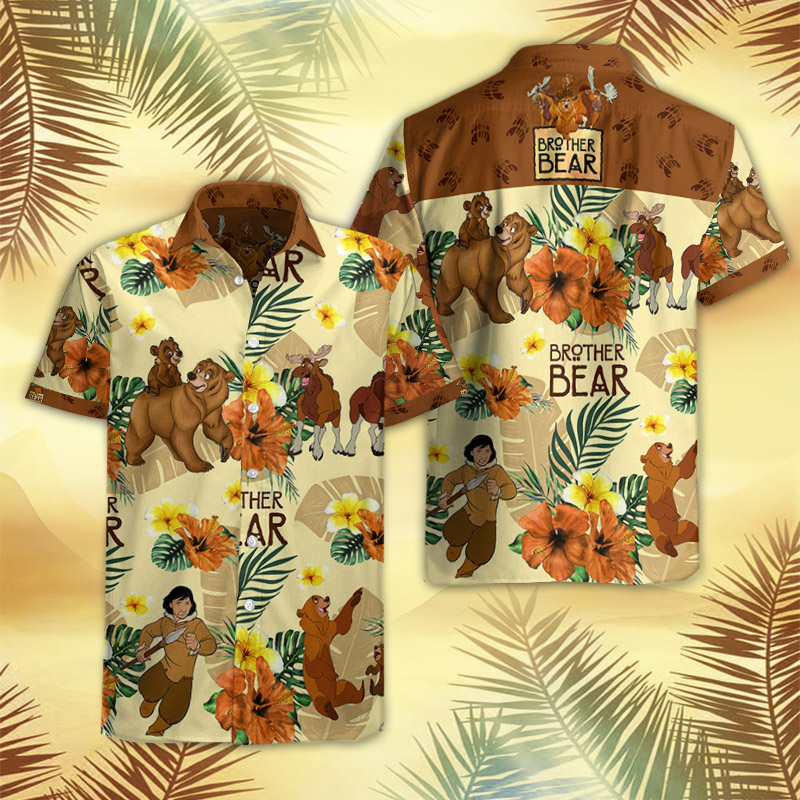 Brother Bear Hawaiian Shirt Summer Button Up Brother Bear Hawaiian Shirt Summer Button Up