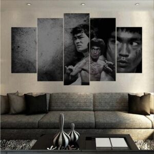 Bruce Lee Enter The Dragon 2 - Movie 5 Panel Canvas Art Wall Decor