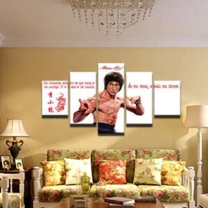 Bruce Lee Quotes - Famous Person 5 Panel Canvas Art Wall Decor