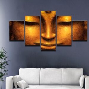 Buddha 11- Religion 5 Panel Canvas Art Wall Decor