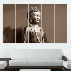 Buddha 33 - Religion 5 Panel Canvas Art Wall Decor