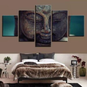 Buddha 7 - Religion 5 Panel Canvas Art Wall Decor