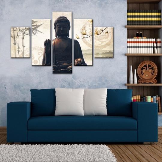 Buddha Statue 02 - Religion 5 Panel Canvas Art Wall Decor Buddha Statue 02 - Religion 5 Panel Canvas Art Wall Decor