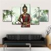 Buddha Statue 20 - Religion 5 Panel Canvas Art Wall Decor