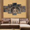 Buddha Statue 3 - Religion 5 Panel Canvas Art Wall Decor