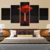 Buddha Statue - Religion 5 Panel Canvas Art Wall Decor