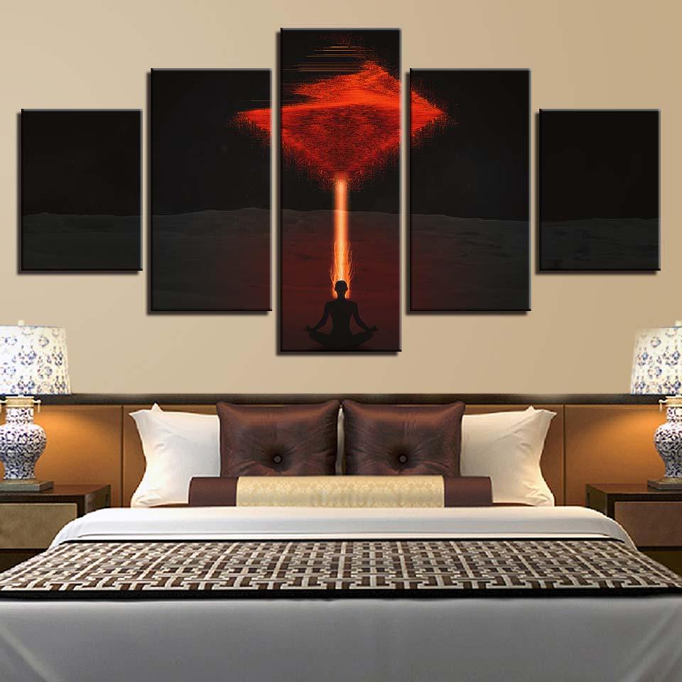Buddha Statue - Religion 5 Panel Canvas Art Wall Decor Buddha Statue - Religion 5 Panel Canvas Art Wall Decor