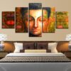 Buddha Zen And Flowers - Religion 5 Panel Canvas Art Wall Decor